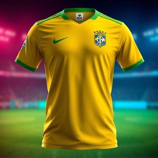 Camisa com estampa de futebol brasileiro