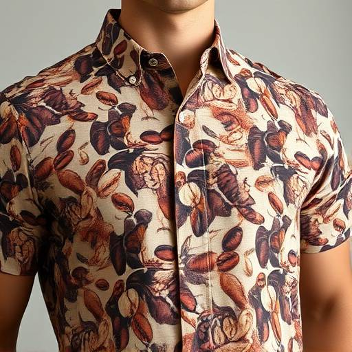 Camisa com estampa de grãos de café